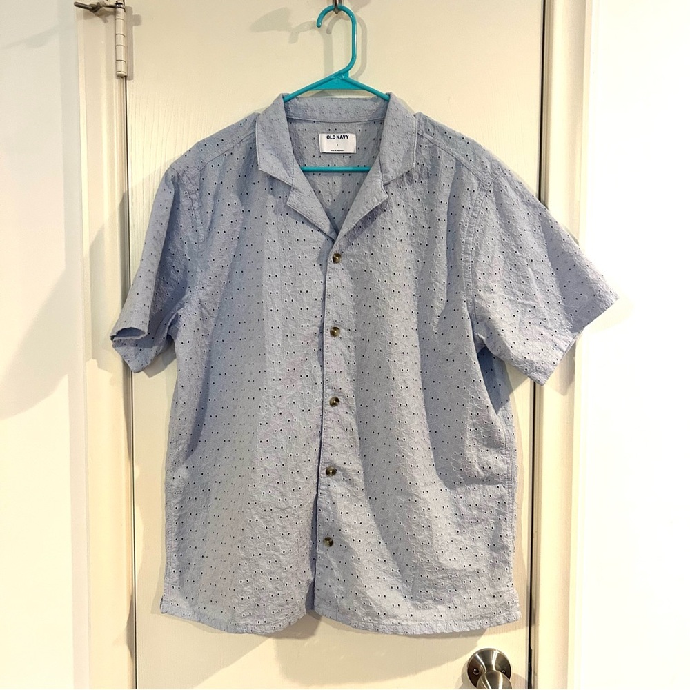 Old Navy Blue Casual Button Down Shirt
